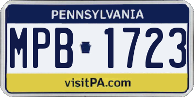 PA license plate MPB1723
