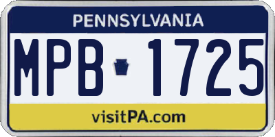 PA license plate MPB1725