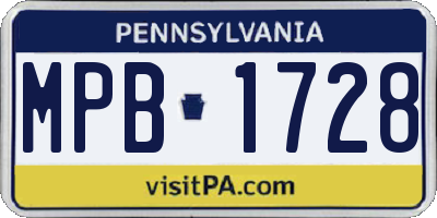 PA license plate MPB1728