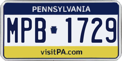 PA license plate MPB1729