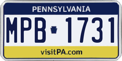 PA license plate MPB1731