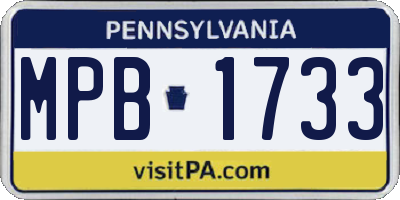 PA license plate MPB1733