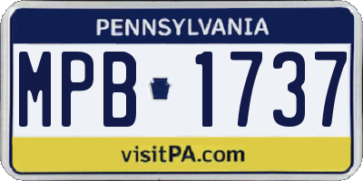 PA license plate MPB1737