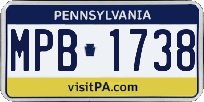 PA license plate MPB1738