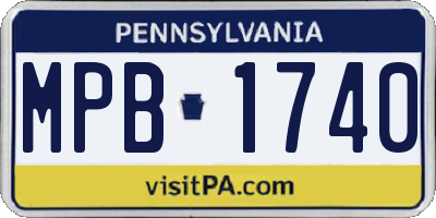 PA license plate MPB1740
