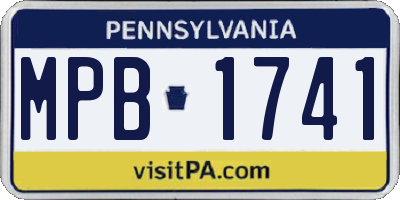 PA license plate MPB1741