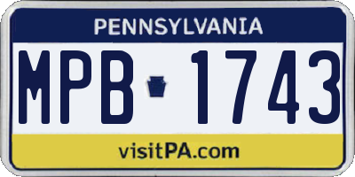 PA license plate MPB1743