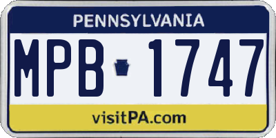 PA license plate MPB1747