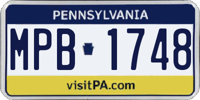 PA license plate MPB1748