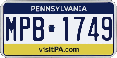 PA license plate MPB1749