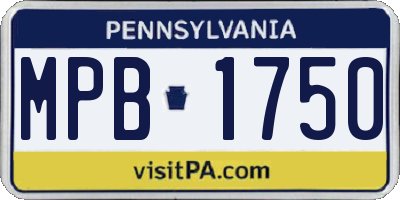 PA license plate MPB1750