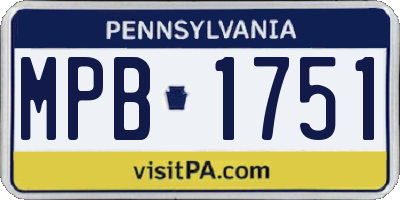 PA license plate MPB1751