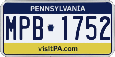 PA license plate MPB1752