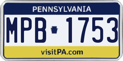 PA license plate MPB1753