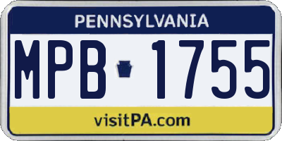 PA license plate MPB1755