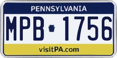 PA license plate MPB1756