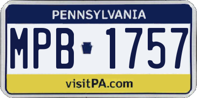 PA license plate MPB1757