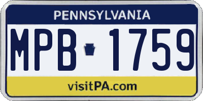PA license plate MPB1759