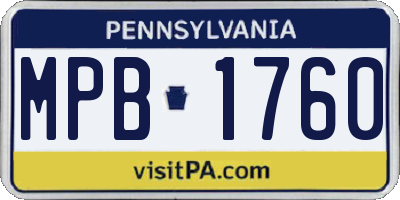 PA license plate MPB1760