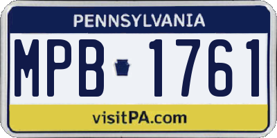 PA license plate MPB1761