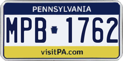 PA license plate MPB1762