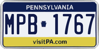 PA license plate MPB1767