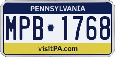 PA license plate MPB1768