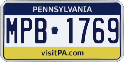 PA license plate MPB1769