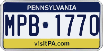 PA license plate MPB1770
