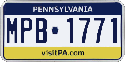 PA license plate MPB1771