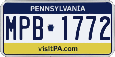 PA license plate MPB1772