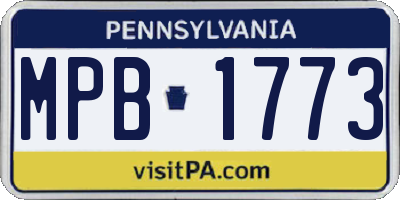 PA license plate MPB1773