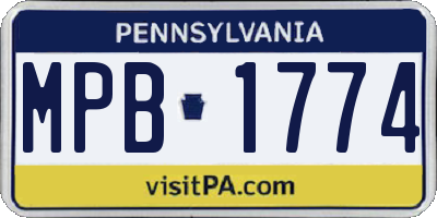 PA license plate MPB1774