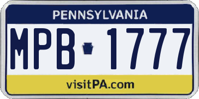 PA license plate MPB1777