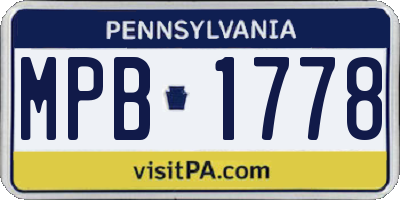 PA license plate MPB1778