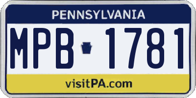 PA license plate MPB1781