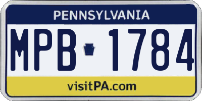 PA license plate MPB1784
