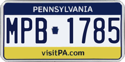 PA license plate MPB1785