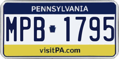 PA license plate MPB1795