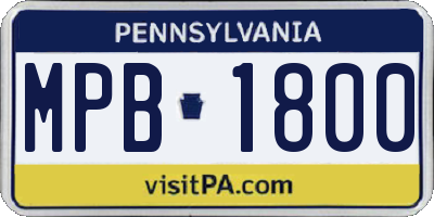 PA license plate MPB1800
