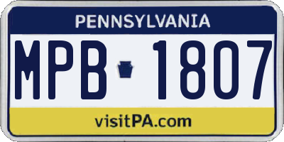 PA license plate MPB1807