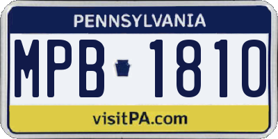 PA license plate MPB1810