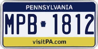 PA license plate MPB1812