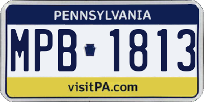 PA license plate MPB1813