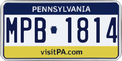 PA license plate MPB1814