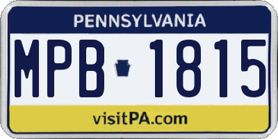 PA license plate MPB1815
