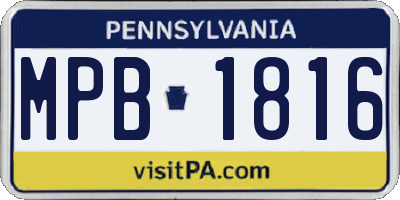 PA license plate MPB1816