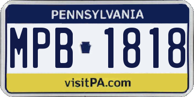 PA license plate MPB1818
