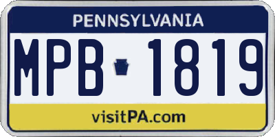 PA license plate MPB1819