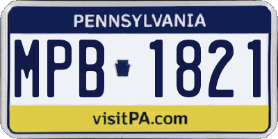 PA license plate MPB1821